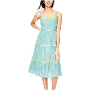 Boden Aqua and Lime Midi Dress